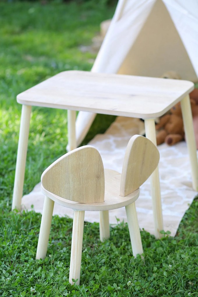 Gyerekasztal székekkel Mickey One Chair Set - Brown