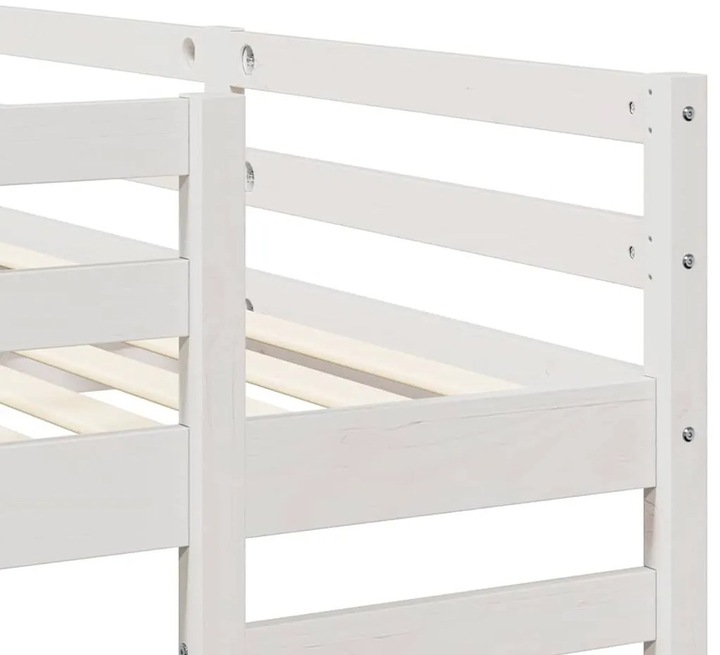 vidaXL Háromszintes emeletes ágykeret Fehér 200 x 200 cm Tömör fenyőfa