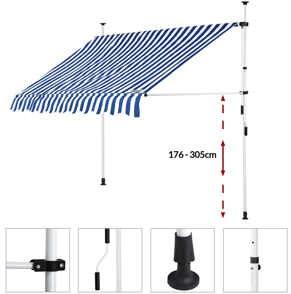 Detex® Kék-fehér napellenző - 200 cm