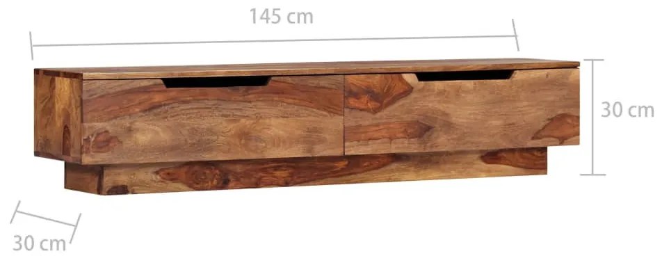 tömör fa TV-szekrény 145 x 30 x 30 cm