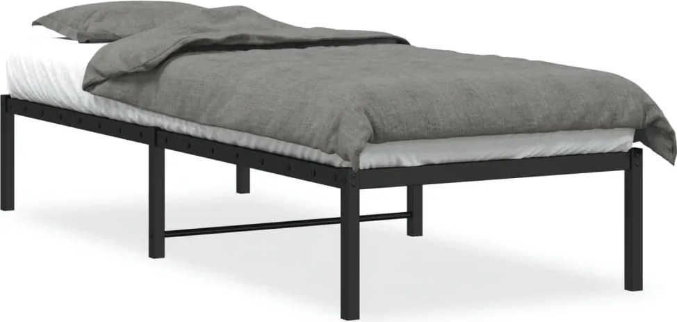 vidaXL fekete fém ágykeret 80 x 200 cm