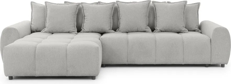 Világosszürke sarokkanapé (bal oldali-heverő résszel) Albane – Ropez