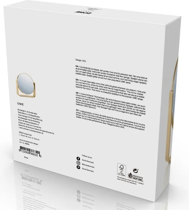 Kozmetikai nagyítós tükör (ötszörös nagyítás) ø 19 cm Ume – Zone