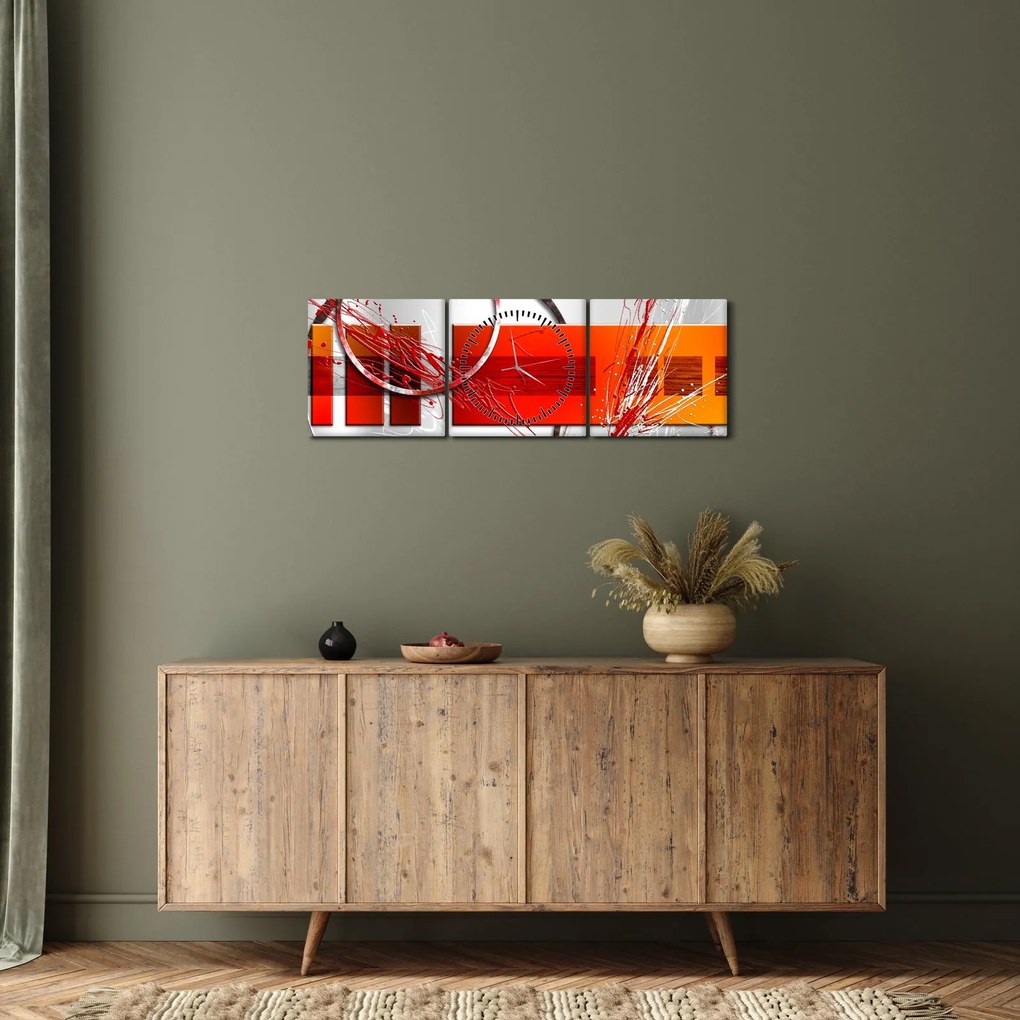 Absztrakt kép (órával) (90x30 cm)
