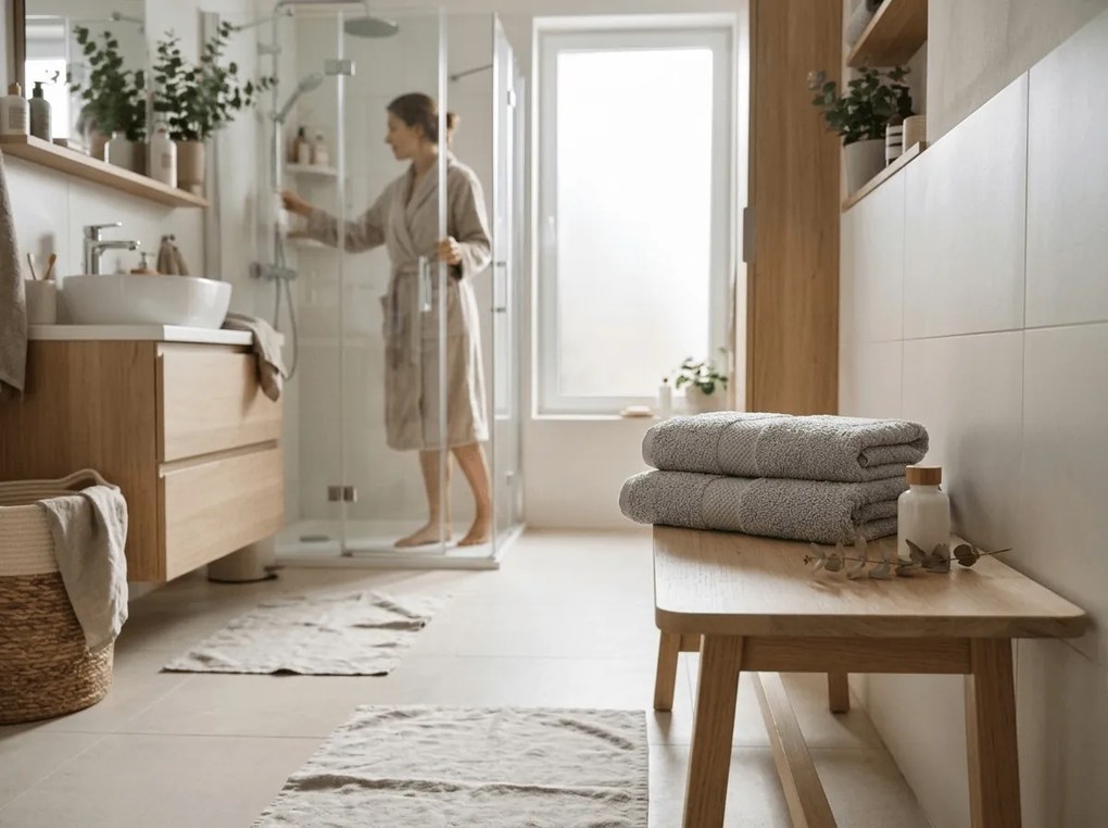 Törölköző EMBORIA 50x100 cm világosszürke, 100% pamut