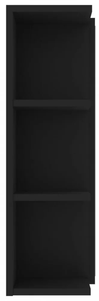 fekete szerelt fa fürdőszobai tükör 80 x 20,5 x 64 cm