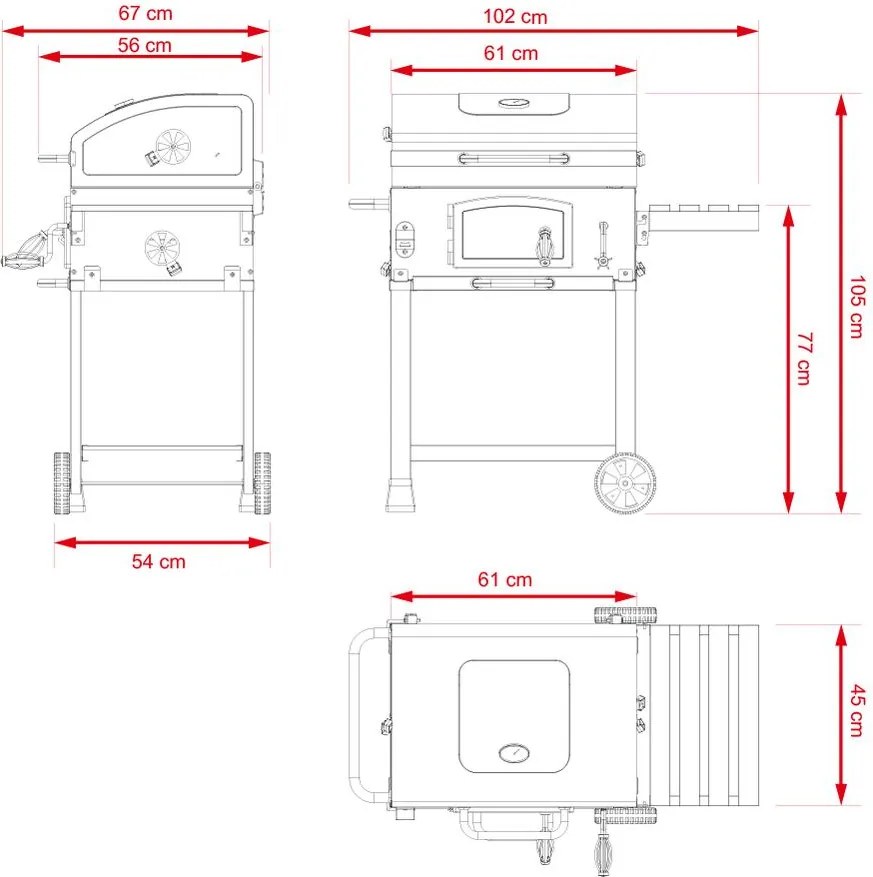 Multifunciós Avenberg GENIUS BBQ grill + öntöttvas rostély + öntöttvas grill lap + pizzakő