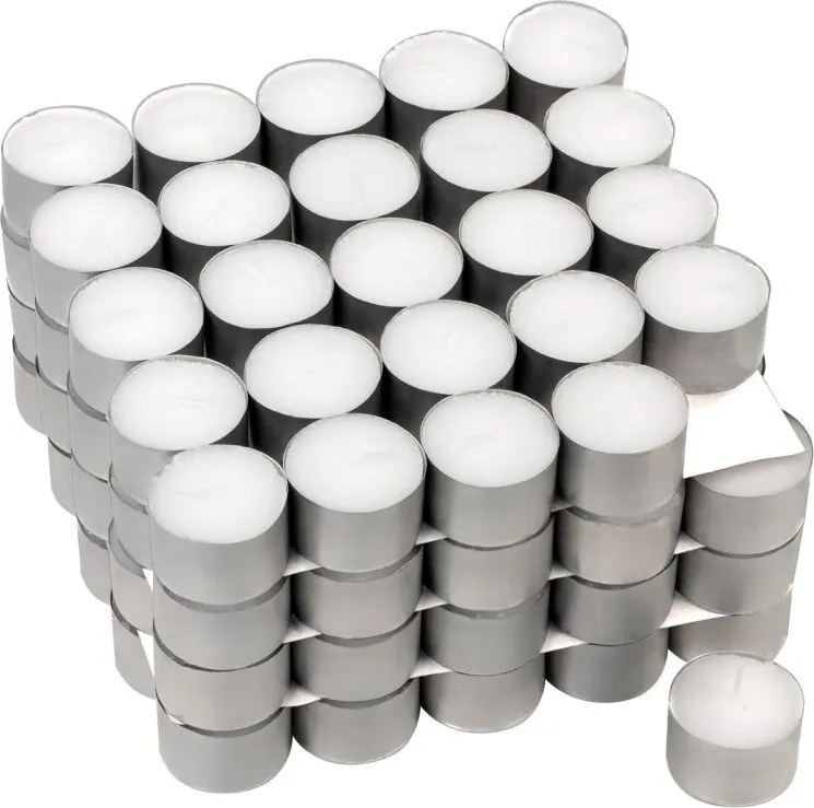 Fehér teamécses gyertya illatmentes 100 db 8 óra ég