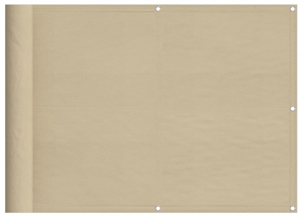 bézs 100% oxford poliészter erkélyparaván 75 x 800 cm