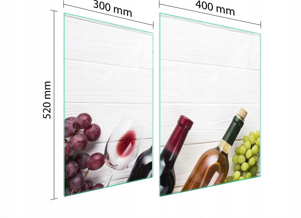 Üveg Tűzhelyvédő Főzőlap 70x52 Bor Edzett Üveg