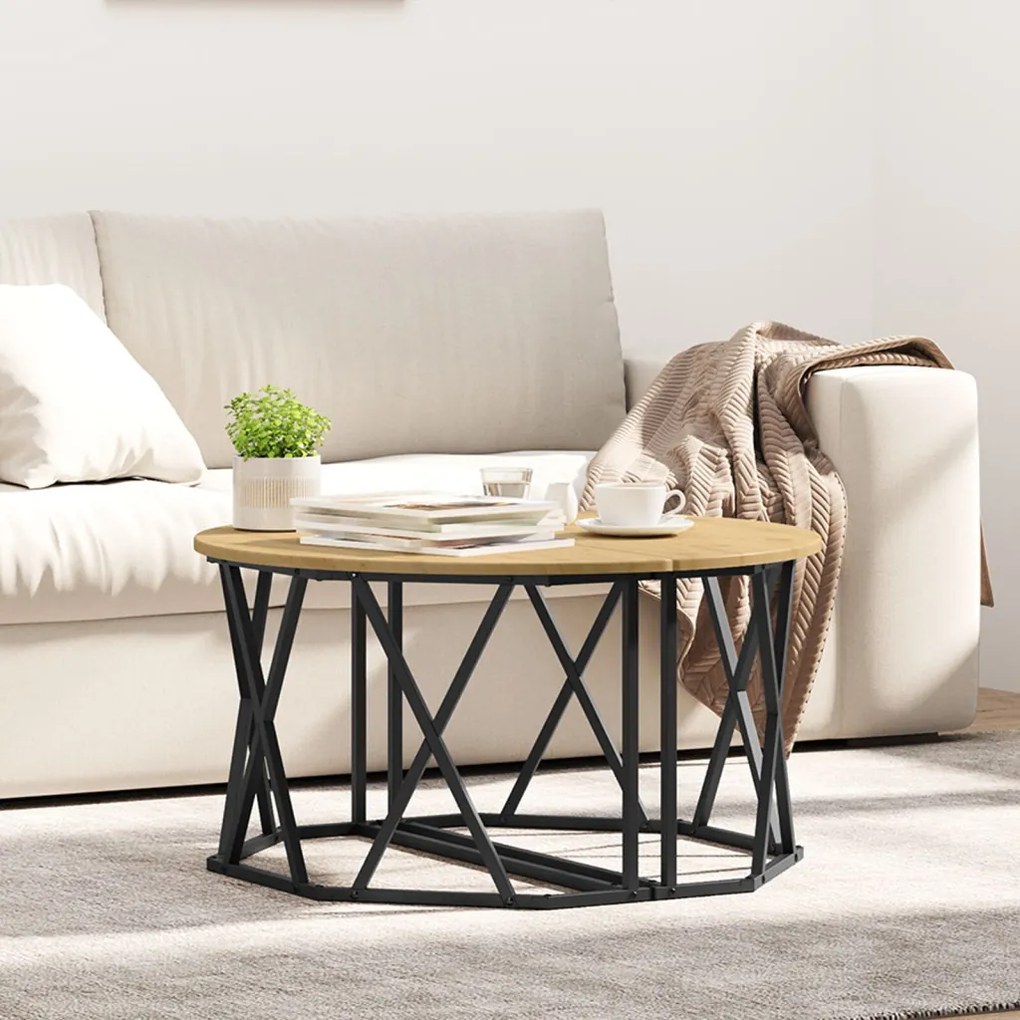 Kávézóasztal Kézműves Tölgy 31.5x31.5x16.5 inch Mérsékelt Fa