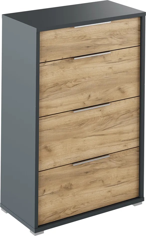 Fiókos komód, grafit/tölgyfa artisan, RIOMA NEW TYP 22