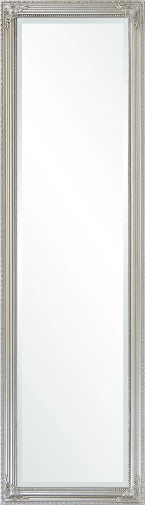 Üveg ezüst lógó tükör keskeny ezüst keret díszített palota keret