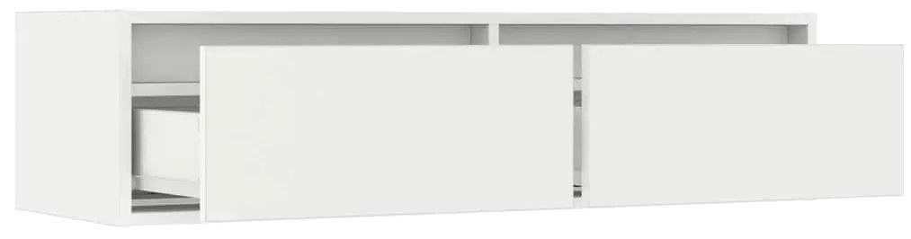 TV szekrény LED világítással fehér 100X35,5x25 cm