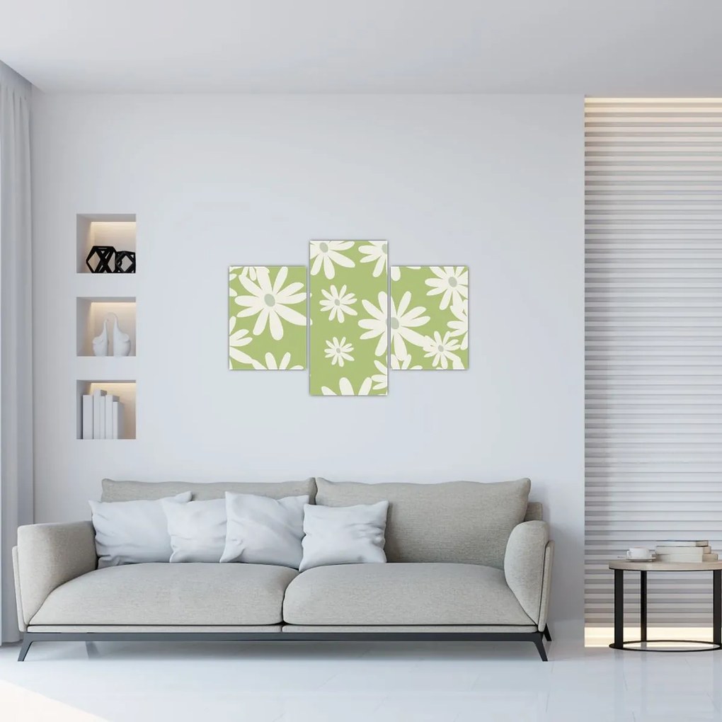 Kép - Hippik, zöld virágok N⁰1 (90x60 cm)