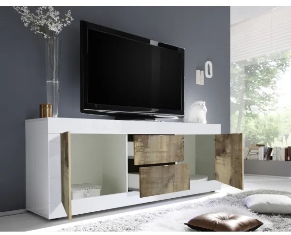 Komód NERILA fehér/barna