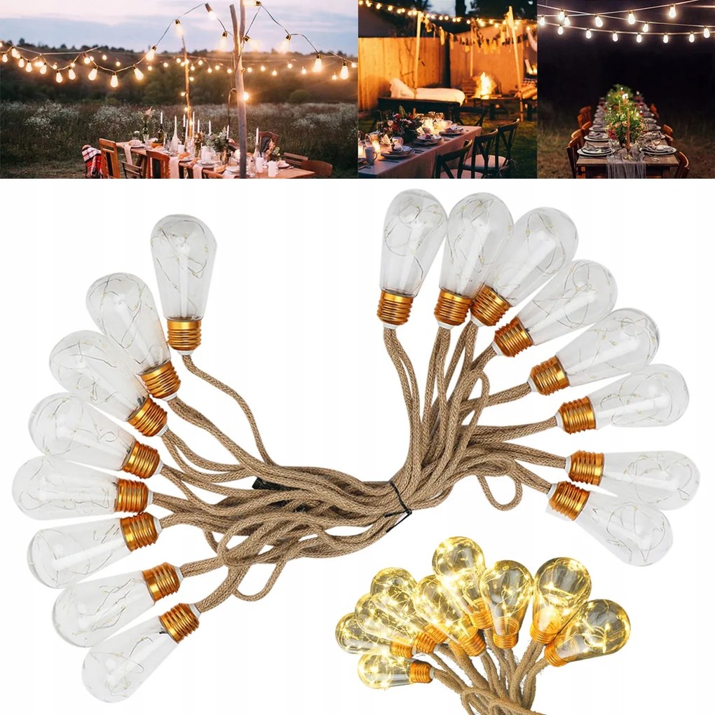 7.8M Napelemes Kerti Fényfüzér Napelemes Virágok Fehér Meleg