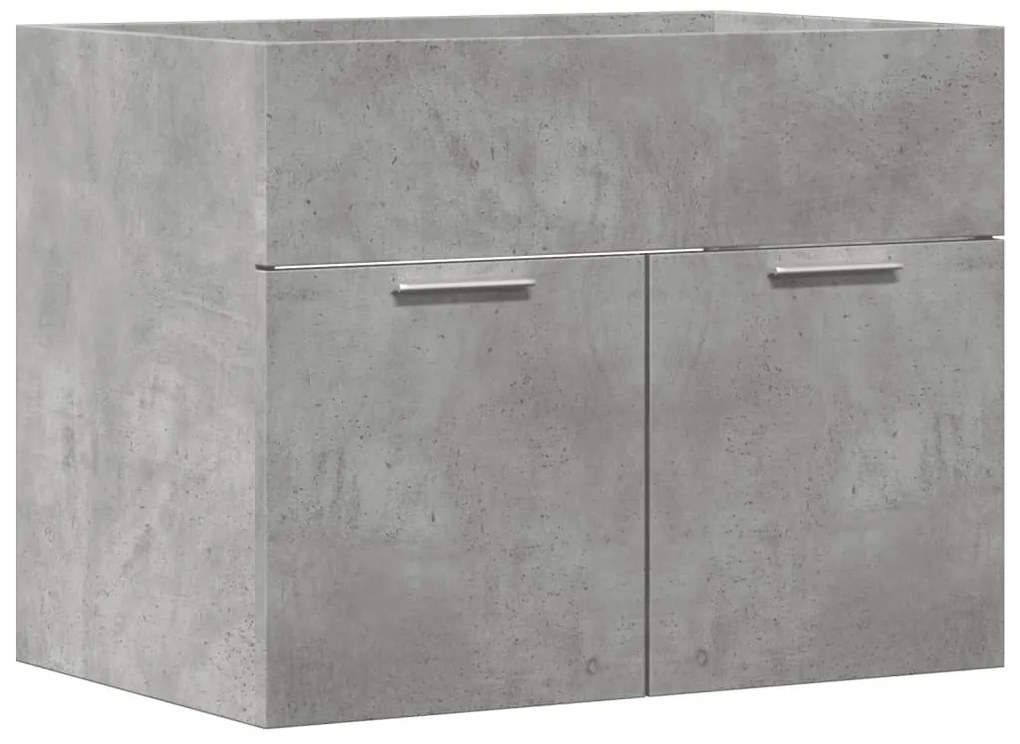 Betonszürke szerelt fa mosdószekrény 60 x 38,5 x 46 cm
