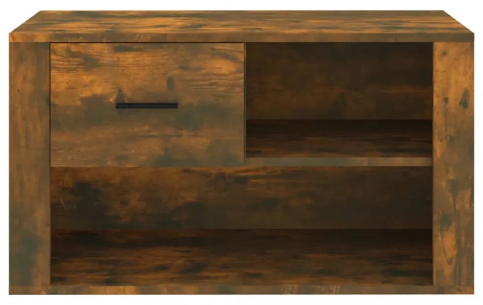 füstös tölgy színű szerelt fa cipősszekrény 80x35x45 cm