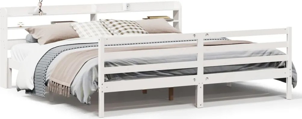 vidaXL fehér ágykeret fejtámlával matrac nélkül 200x200 cm