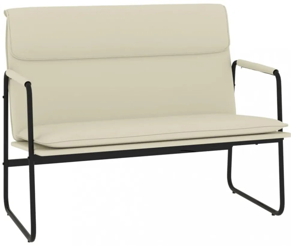 vidaXL krémszínű műbőr pad 100 x 64 x 80 cm