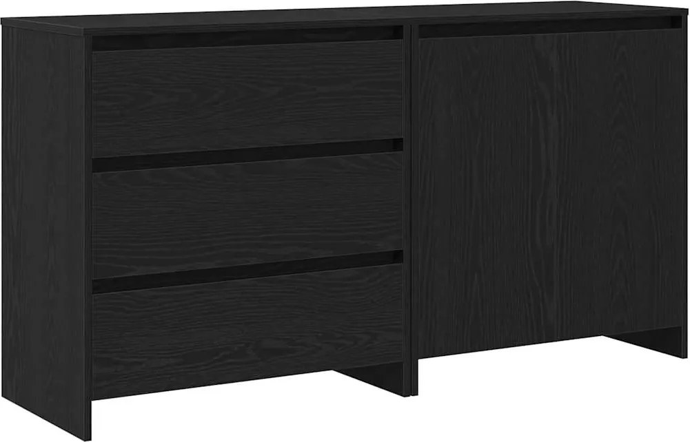 vidaXL Széf fiókkal 2 pcs Fekete 70 x 41 x 75 cm Faanyag