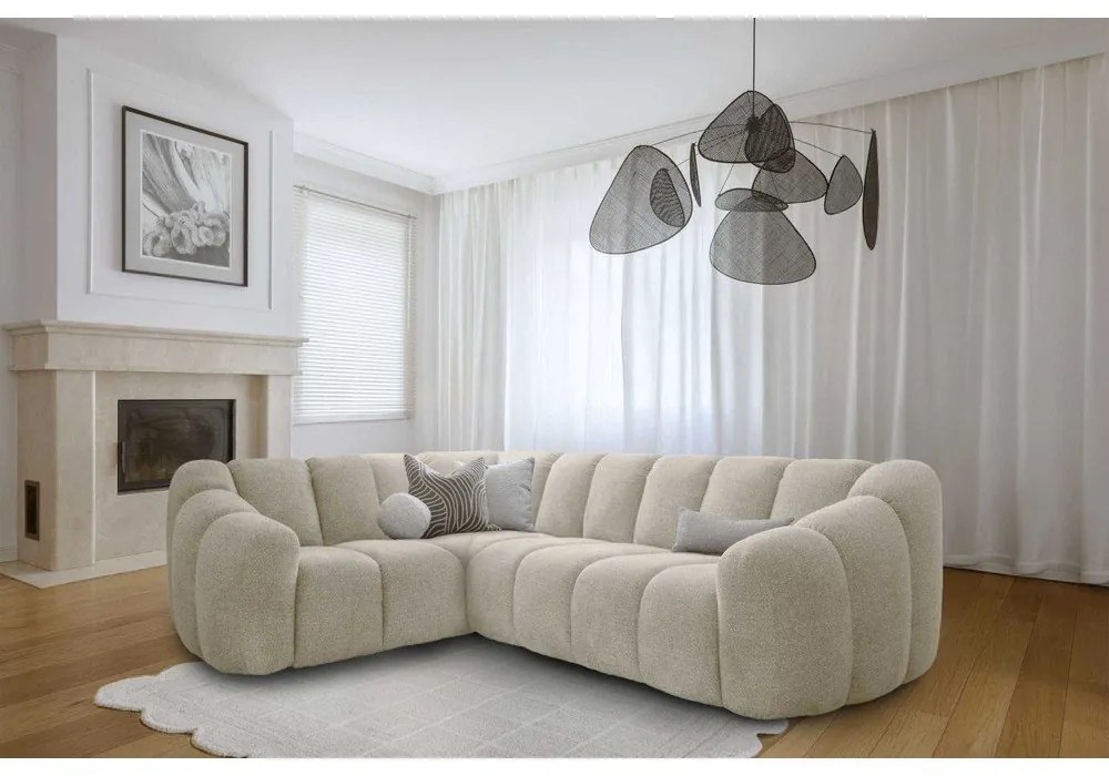 Bézs sarokkanapé (bal oldali-L alakú) Shell – Miuform