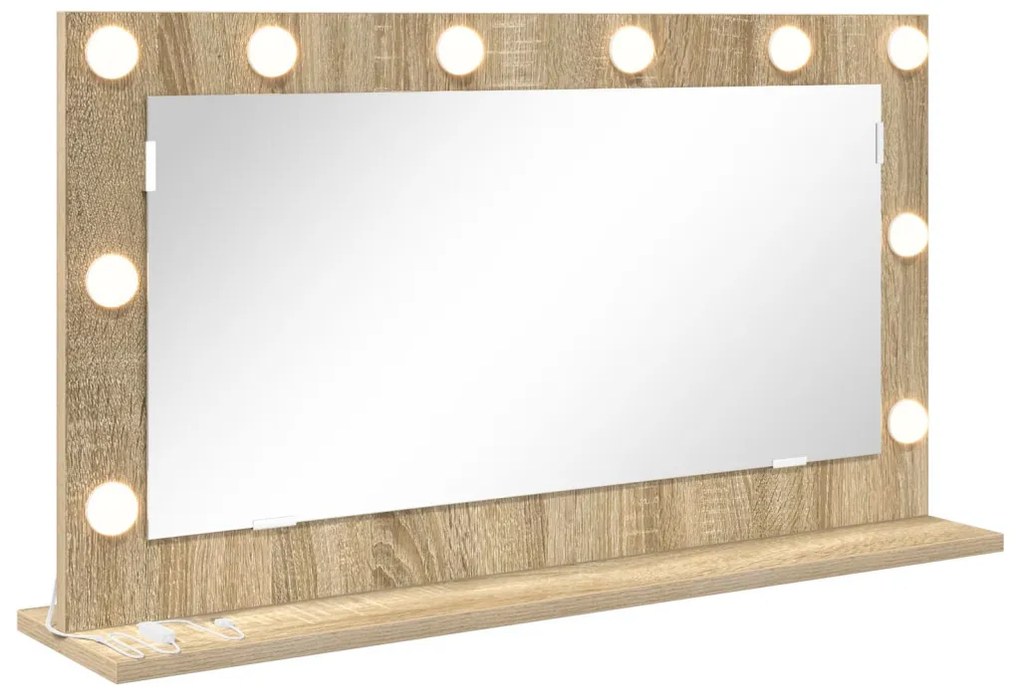 Pipere Tükör Sonoma tölgy Szerelt fa, Üveg 80 x 45 x 18 cm Tükör