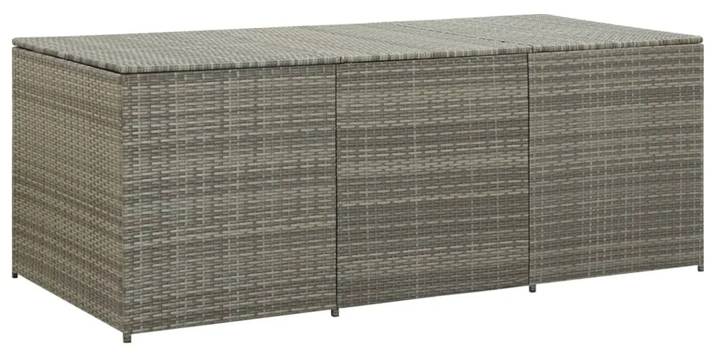 Szürke polyrattan kerti tárolóláda 180 x 90 x 70 cm