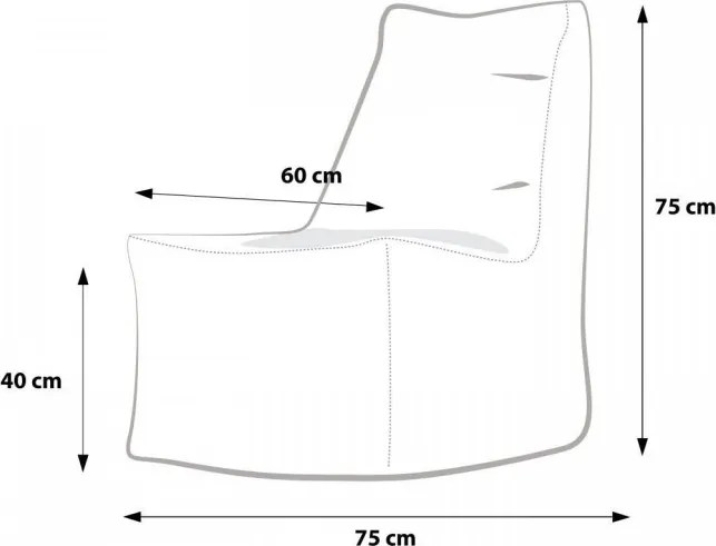 EMI ülés formájú sárga nylon babzsákfotel