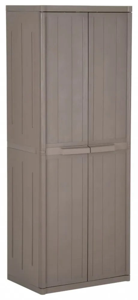 barna PP fahatású kerti tárolószekrény 65 x 45 x 172 cm