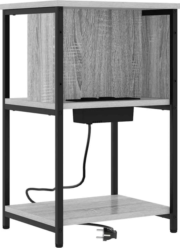vidaXL Éjjeliszekrény Szürke Sonoma 38 x 31 x 61 cm Faanyag