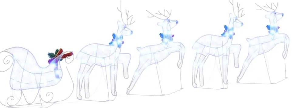 LED rénszarvasok 5 pcs Fehér szövet