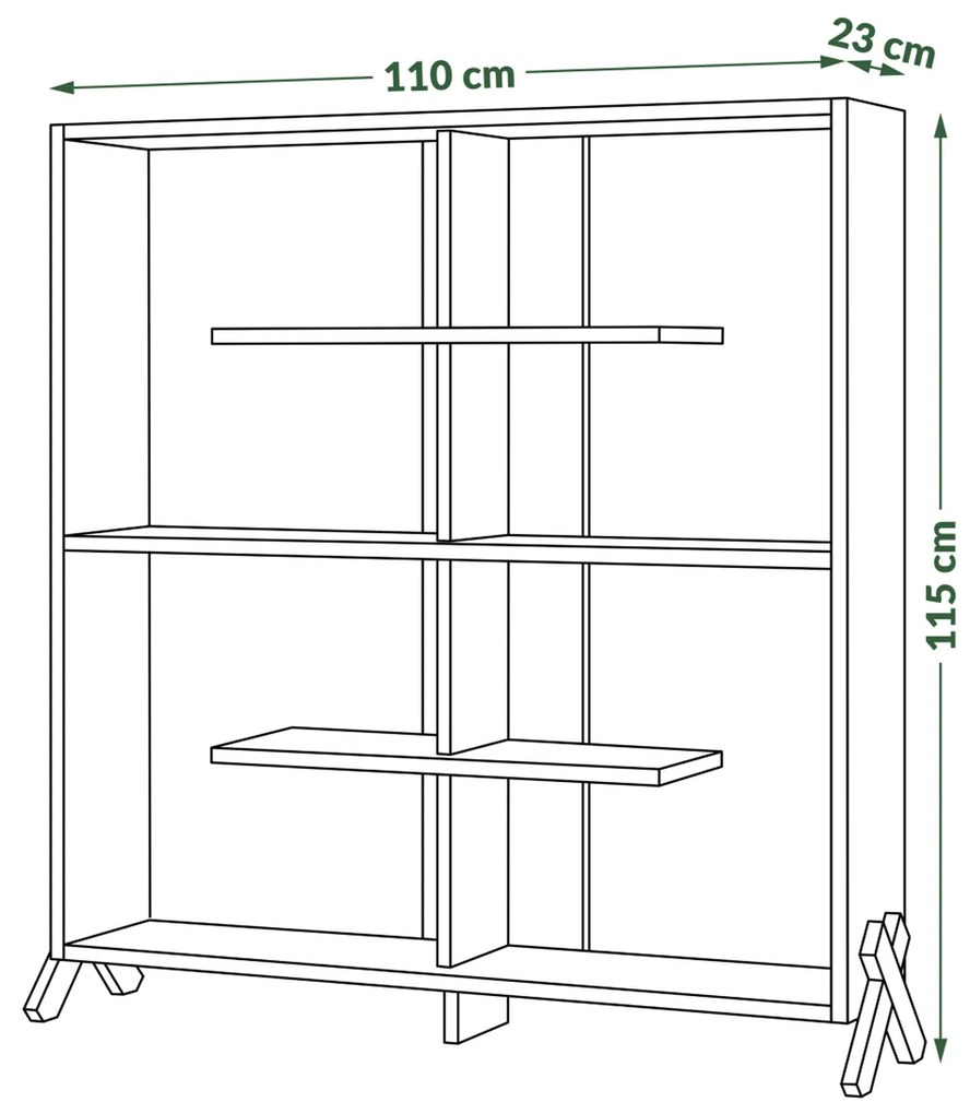 Mazzoni VIK R-110 könyvespolc Artisan Tölgy - MINI KÖNYVSZEKRÉNY NAPPALIBA/SZOBÁBA