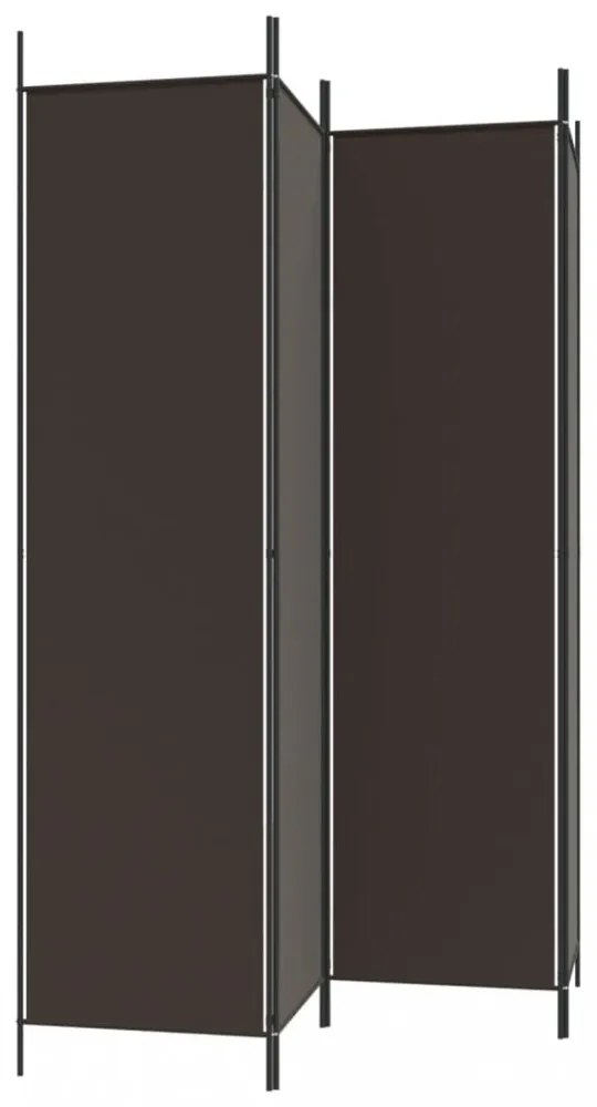 4 paneles barna szövet paraván 200x200 cm