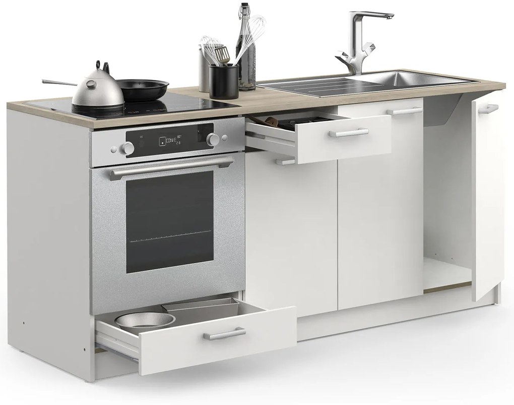 Konyhaszekrény COOKING tölgy/fehér