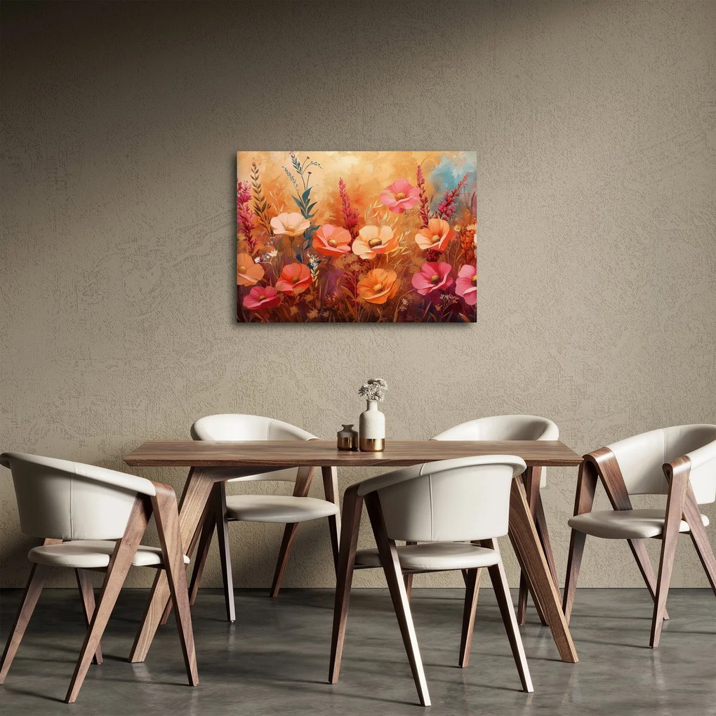 Kép - Virágos rét, festmény (70x50 cm)