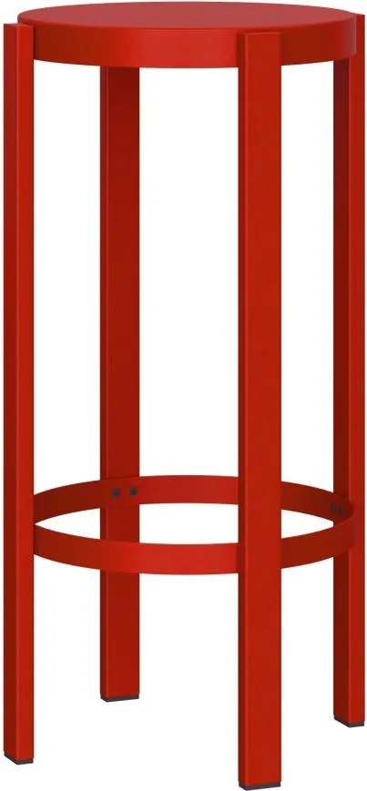 Piros acél bárszék (ülésmagasság 75 cm) Doon – noo.ma