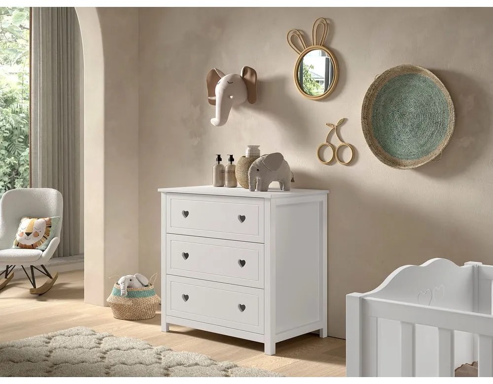 Fehér gyerek komód 90x89x57 cm Amori – Vipack