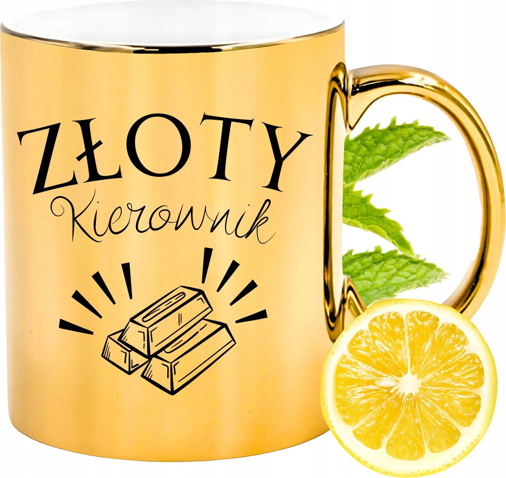 Arany Bögre Csillogó Arany Vezető Ajándék Nyomtatott Fotóval