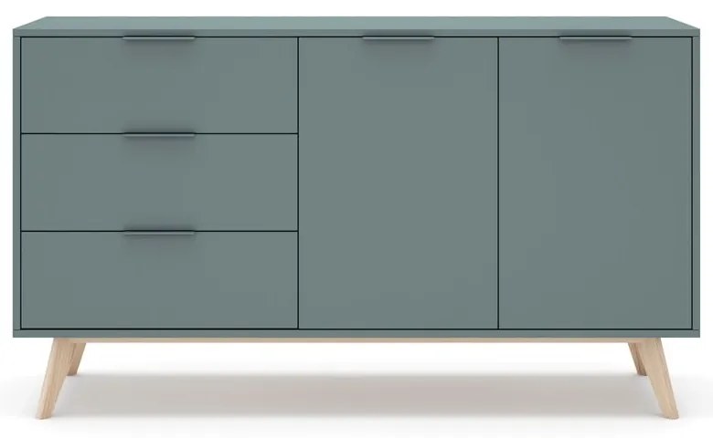 Szürkészöld komód 140x81x40 cm Pisco – Marckeric