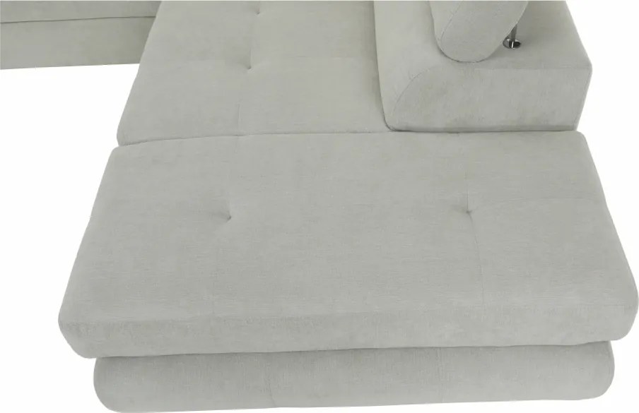 Ülőgarnitúra, világosszürke, szövet, jobbos, BUTON P