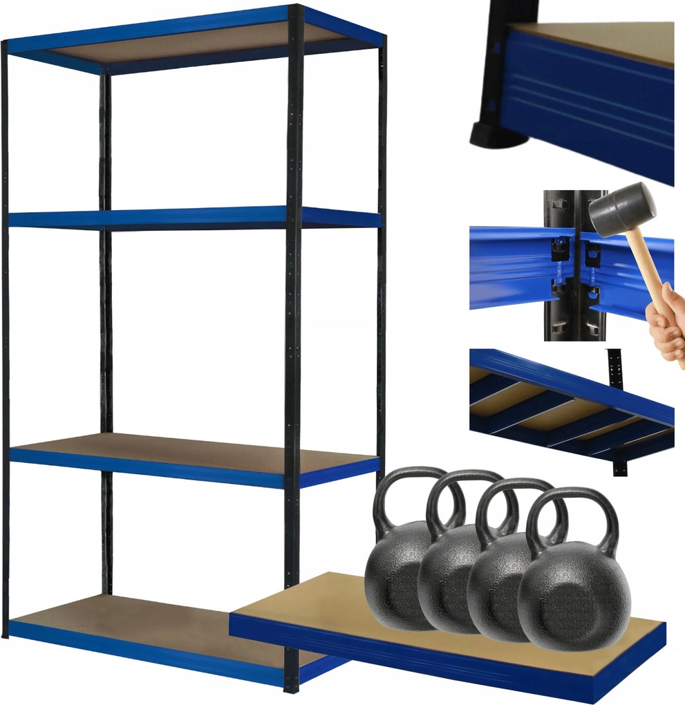 Helios fém tároló állvány 180x100x40cm 4Px400kg