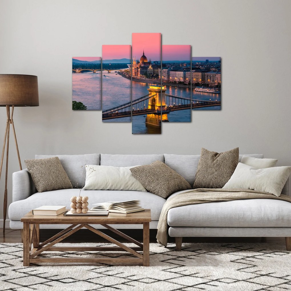 Kép - panoráma a városra, Budapest, Magyarország (150x105 cm)