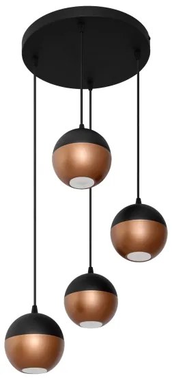 LED Csillár zsinóron MIDWAY 4xGU10/4,8W/230V fekete/réz