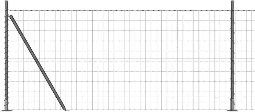 vidaXL Kerítés oszlopokkal Szürke 0,8 x 10 m Acél és PVC