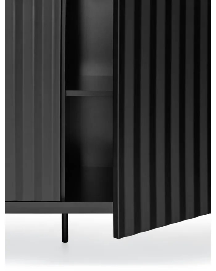 Fekete alacsony komód 211x80 cm Sierra – Teulat