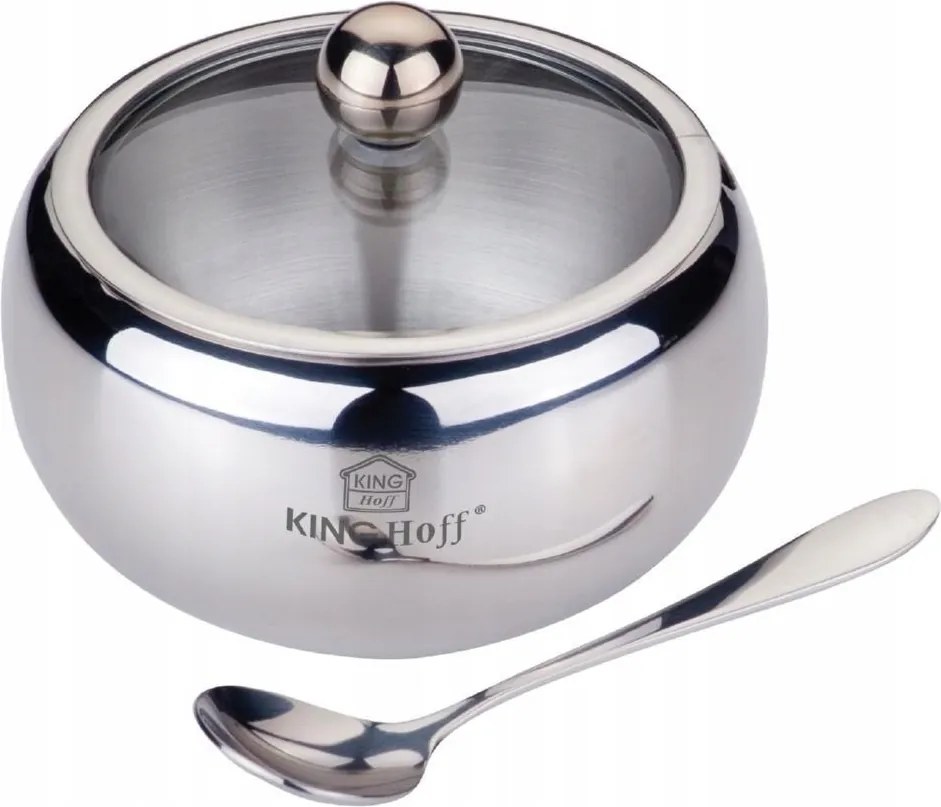Acél Cukortartó Kanállal Kinghoff KH-3732 Sat