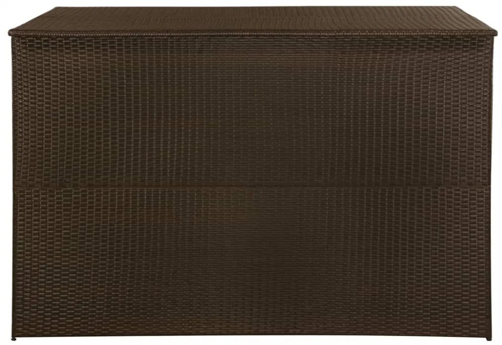 barna polyrattan kerti tárolóláda 150 x 100 x 100 cm