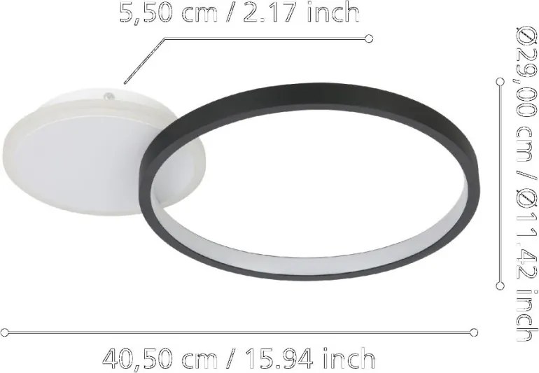 EGLO 900421 GAFARES Modern LED Mennyezeti Lámpa Fehér, Fekete LED IP20